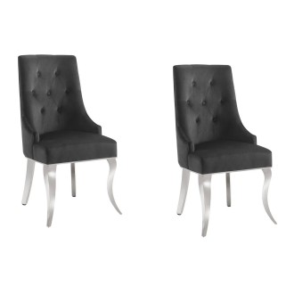 Lot de 2 chaises VELENA noir en velours