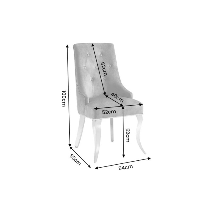 Chaise VELENA noir en velours dimensions