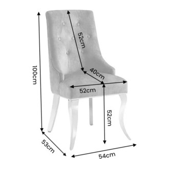 Chaise VELENA noir en velours dimensions