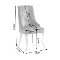 Chaise VELENA noir en velours dimensions