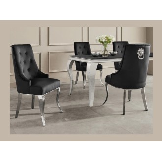 Chaise VELENA noir en velours mise en situation