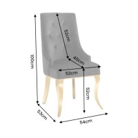 Chaise VELENA en velours noir et pieds dorés dimensions