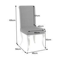 Chaise VELENA noire et pieds argentés dimensions