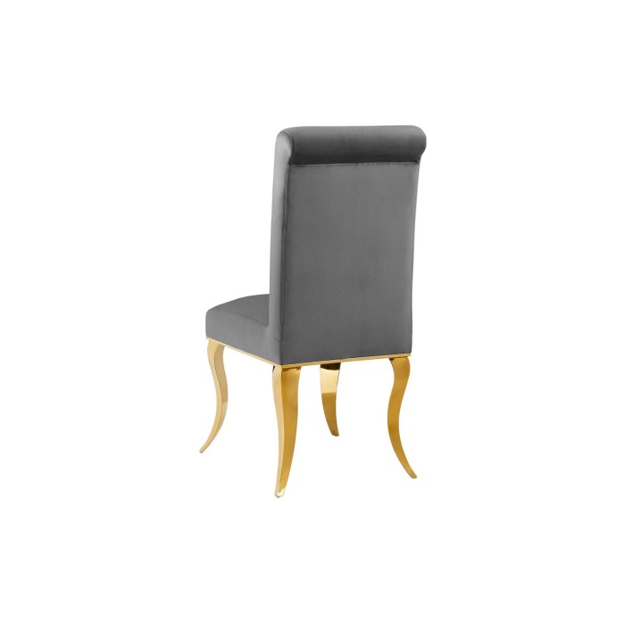 Chaise VELENA grise et pieds dorés vue de dos