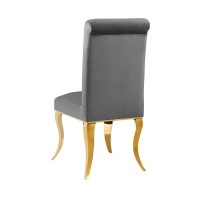 Chaise VELENA grise et pieds dorés vue de dos