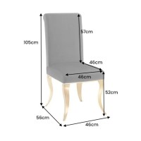 Chaise VELENA noire et pieds dorés dimensions