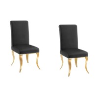 Lot de 2 chaises VELENA noir et pieds dorés