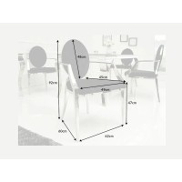 Chaise VELENA noire et argentée avec dossier rond dimensions
