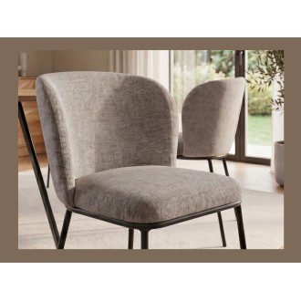 Chaise PAVIA gris-beige vue de côté rapprochée