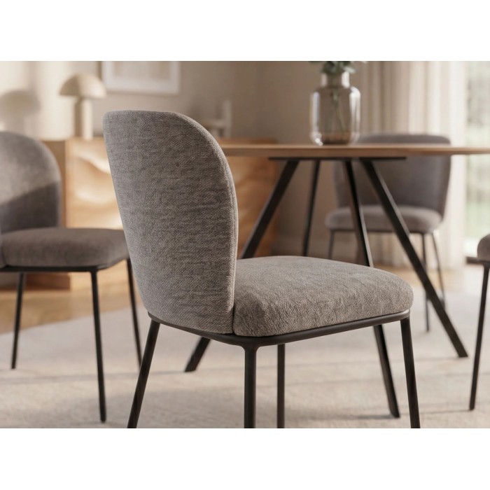 Chaise PAVIA gris-beige vue de côté