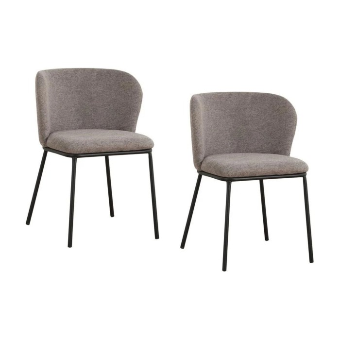 Lot de 2 chaises PAVIA gris-beige