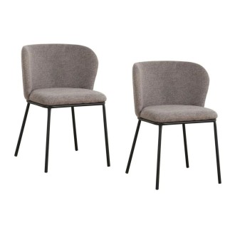 Lot de 2 chaises PAVIA gris-beige