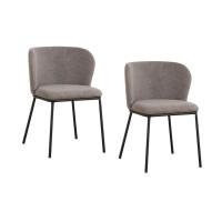 Lot de 2 chaises PAVIA gris-beige
