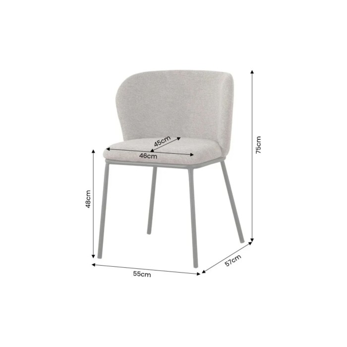 Chaise PAVIA gris-beige dimensions