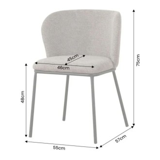 Chaise PAVIA gris-beige dimensions