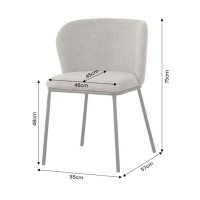 Chaise PAVIA gris-beige dimensions