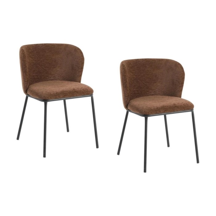 Lot de 2 chaises PAVIA marron