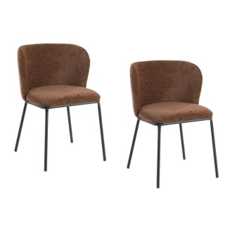 Lot de 2 chaises PAVIA marron