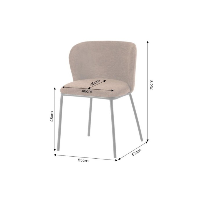 Chaise PAVIA marron dimensions