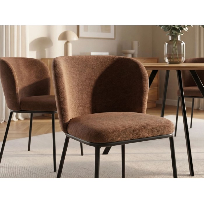 Chaise PAVIA marron vue rapprochée de face