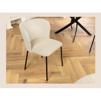 Chaise PAVIA côtelé beige mise en situation