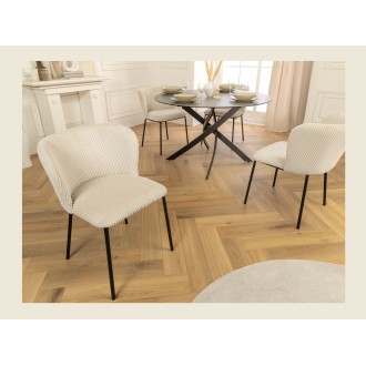 Chaise PAVIA côtelé beige vue de haut
