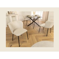 Chaise PAVIA côtelé beige vue de haut