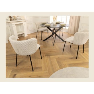 Chaise PAVIA côtelé beige vue de dos