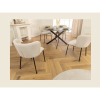 Chaise PAVIA côtelé beige vue de dos