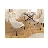 Chaise PAVIA côtelé beige vue de côté