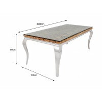 Table VELENA avec plateau en bois et pieds argentés dimensions