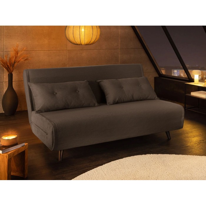 Sofá convertible recto PRESTO gris oscuro – Sofá-cama de 2 plazas