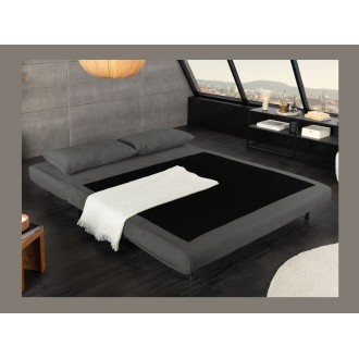 Sofá convertible recto PRESTO gris oscuro – Sofá-cama de 2 plazas