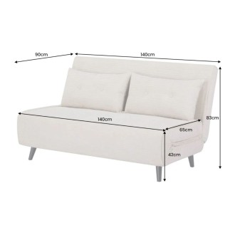 Sofá convertible recto PRESTO gris oscuro – Sofá-cama de 2 plazas