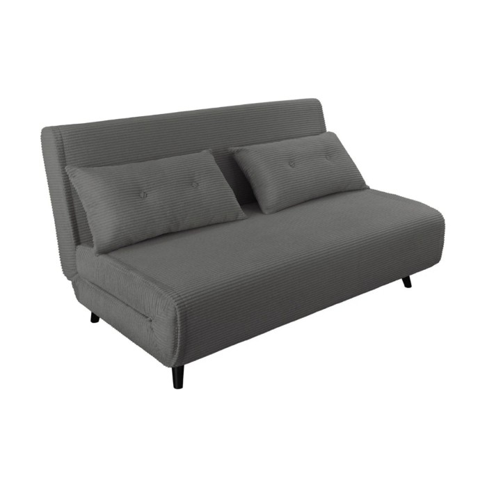 Sofá convertible recto PRESTO gris oscuro – Sofá-cama de 2 plazas