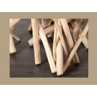 Table bassa WOODEN quadrata 80 cm – Tavolino da salotto design in legno di galleggiante e vetro temperato