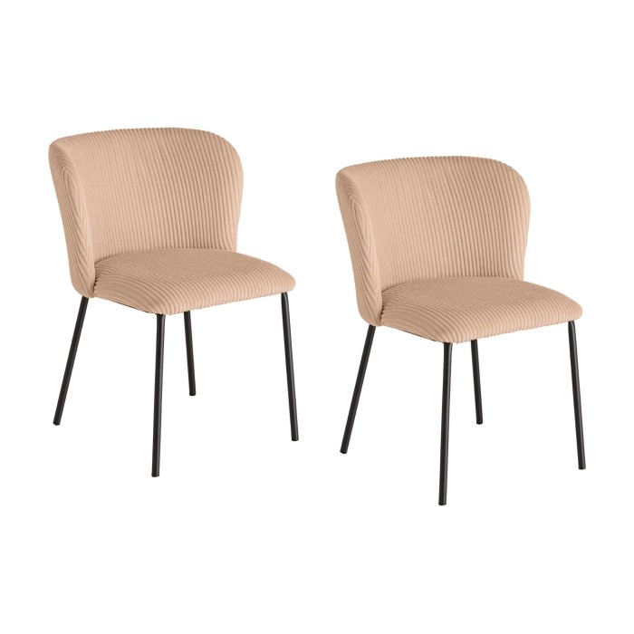 Lot de 2 chaises PAVIA rose-beige