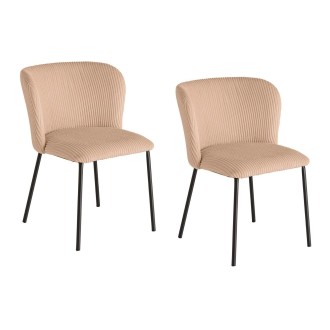 Lot de 2 chaises PAVIA rose-beige