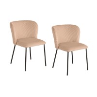 Lot de 2 chaises PAVIA rose-beige