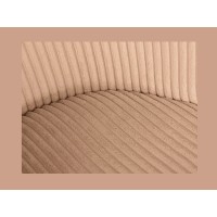 Zoom sur la jonction entre l'assise et le dossier de la chaise PAVIA rose-beige côtelée