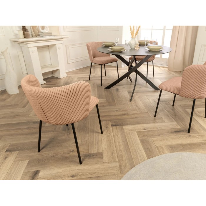 Chaise PAVIA rose-beige côtelée vue de dos