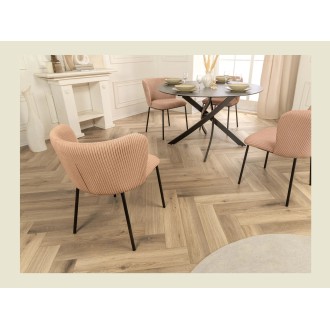 Chaise PAVIA rose-beige côtelée vue de dos