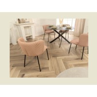 Chaise PAVIA rose-beige côtelée vue de dos