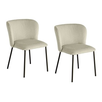 Lot de 2 chaises PAVIA verte menthe côtelée