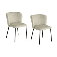 Lot de 2 chaises PAVIA verte menthe côtelée