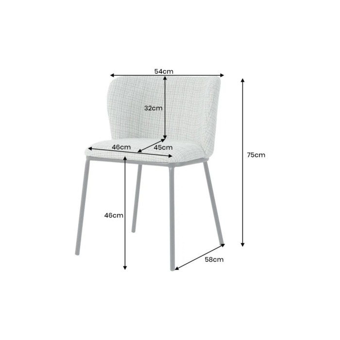 Chaise PAVIA bleue à carreaux dimensions