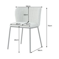 Chaise PAVIA bleue à carreaux dimensions