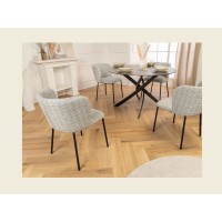 Chaise PAVIA bleue à carreaux vue de dos