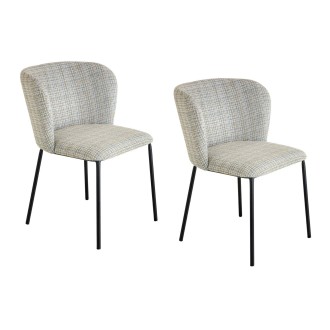 Lot de 2 chaises PIAVA bleues à carreaux