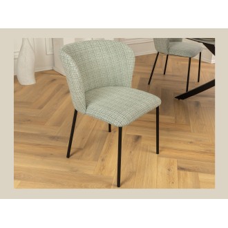 Chaise PAVIA verte à carreaux mise en situation